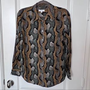 Equipment Slim Signature Blouse Python